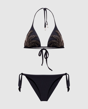 Twinset Black swimsuit with embroidery 261LMMF22