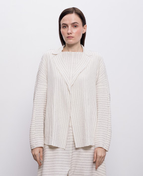 BOBOUTIC Ivory silk and linen cardigan 5027