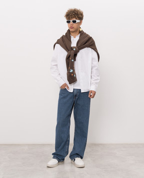 Palm Angels White shirt with contrast logo PAMGE001FB001
