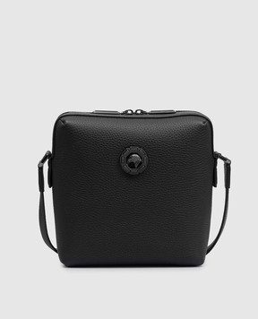 Stefano Ricci Blue leather bag with ruthenium-plated emblem ND155GTUVD