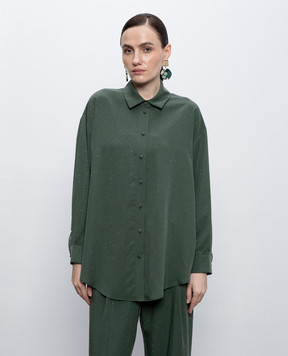 Twinset Green shirt with crystals 261LL2PBB