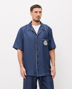 Dolce&Gabbana Blue silk shirt G5KS3ZGK254
