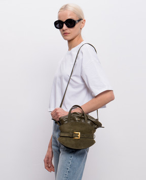 Balmain Khaki suede Shuffle bag GN0DP017LSDD