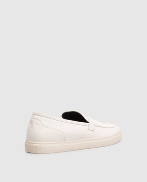 Brett Johnson White suede loafers with emblem SS26SH6OPEIVO