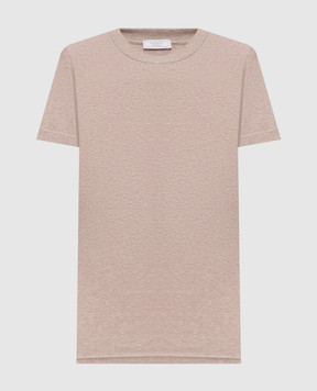 Peserico Beige melange T-shirt with lapels S06840J005669