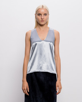 Peserico Gray top with monil chain A08118D01514