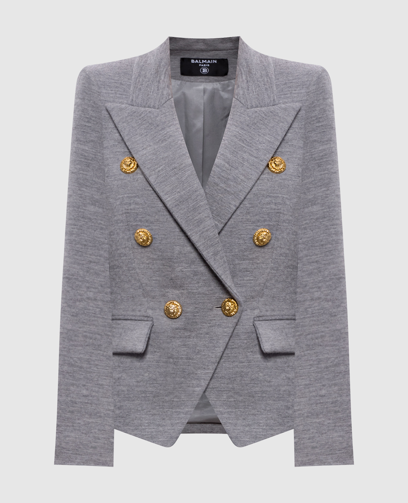 Gray double-breasted jacket with wool