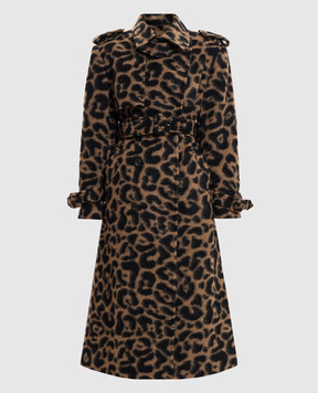 Simkhai Double-breasted coat with animal print wool 6257050W