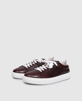 Versace Brown leather Greca sneakers 10242061A18384