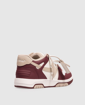 Off-White Out Of Office burgundy leather sneakers OF05726609