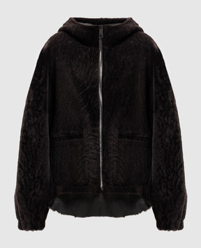 Simonetta Ravizza Dark brown double-sided sheepskin coat Arden F06JA441H44