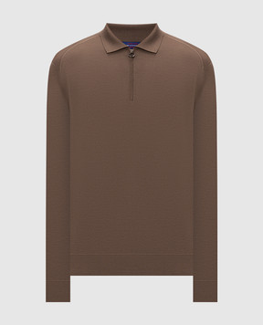 Stefano Ricci Brown cashmere polo shirt W505022P30W26301