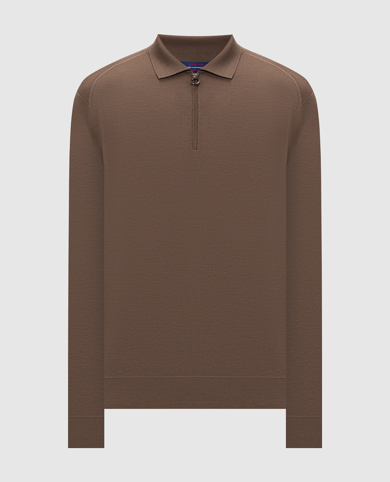 Brown cashmere polo shirt