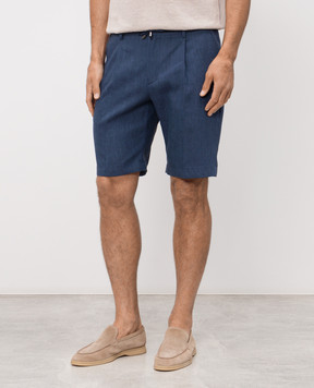 Stefano Ricci Blue linen and wool shorts M1T6100300WL003L