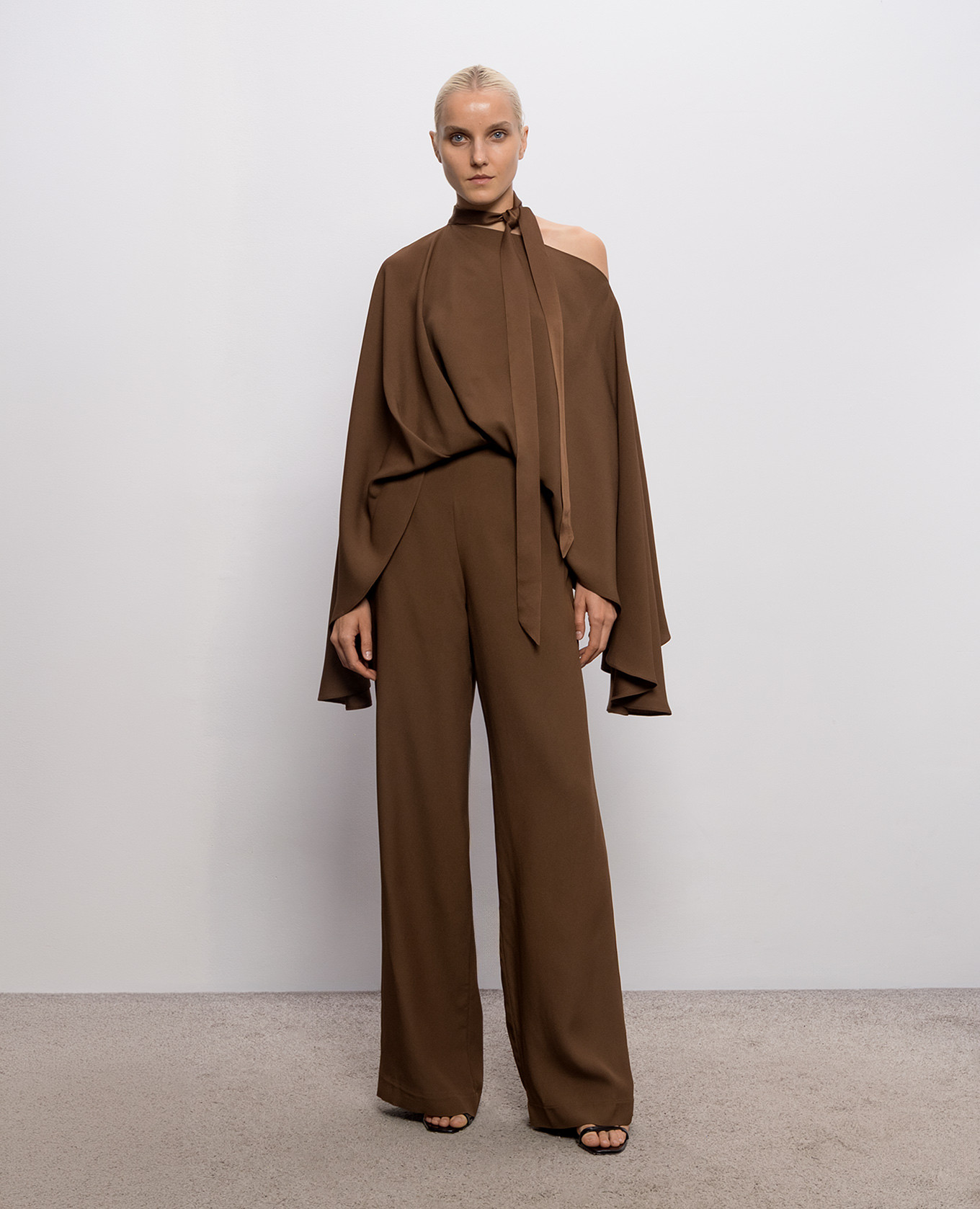 Brooks brown one-shoulder jumpsuit Taller Marmo 3