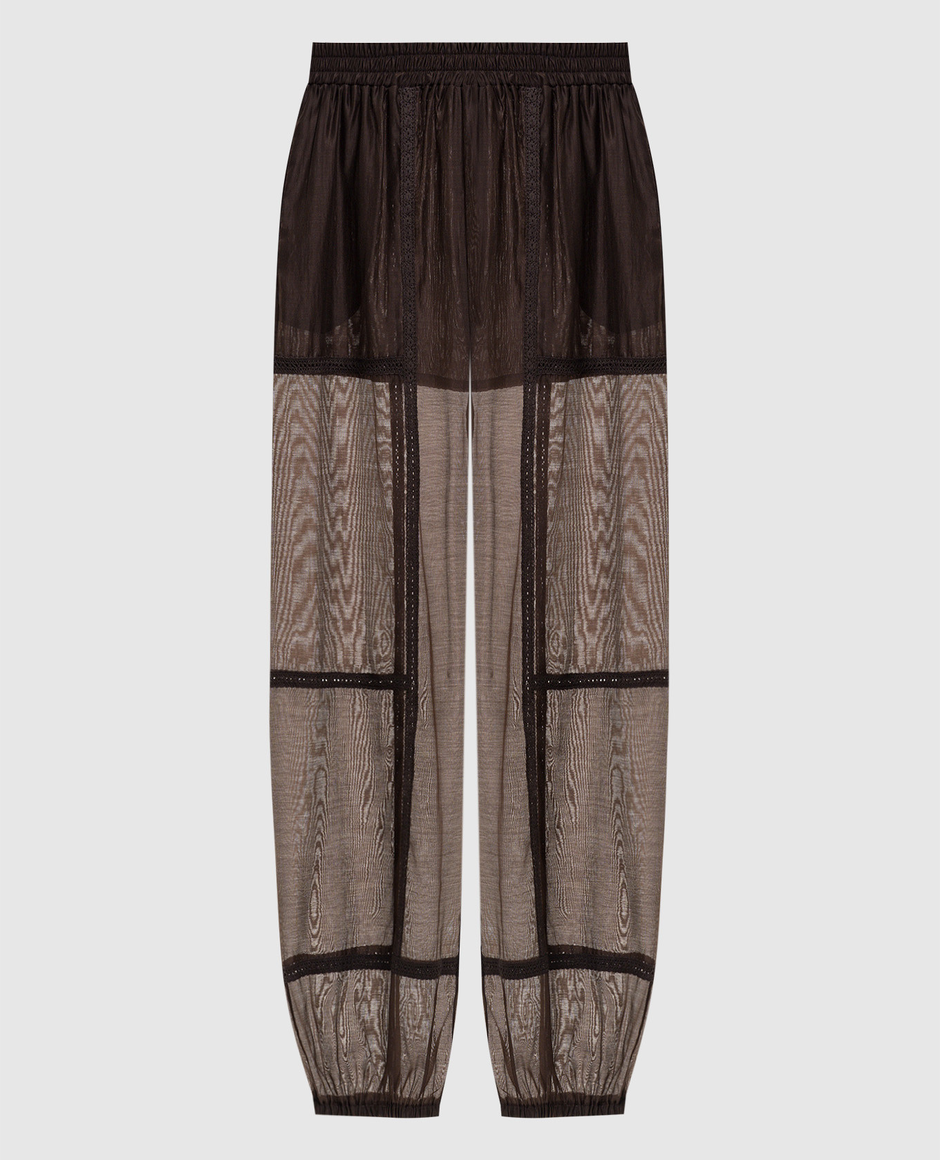 Brown joggers with lace