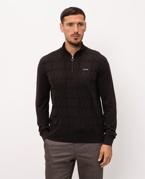 Stefano Ricci Dark brown wool polo shirt KE06015L01E26301