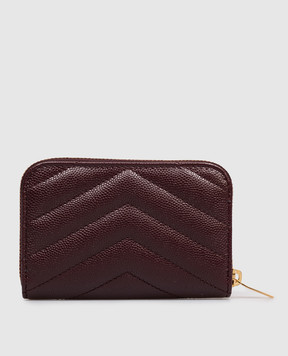 Saint Laurent Cassandre burgundy leather purse 843891AAGY5