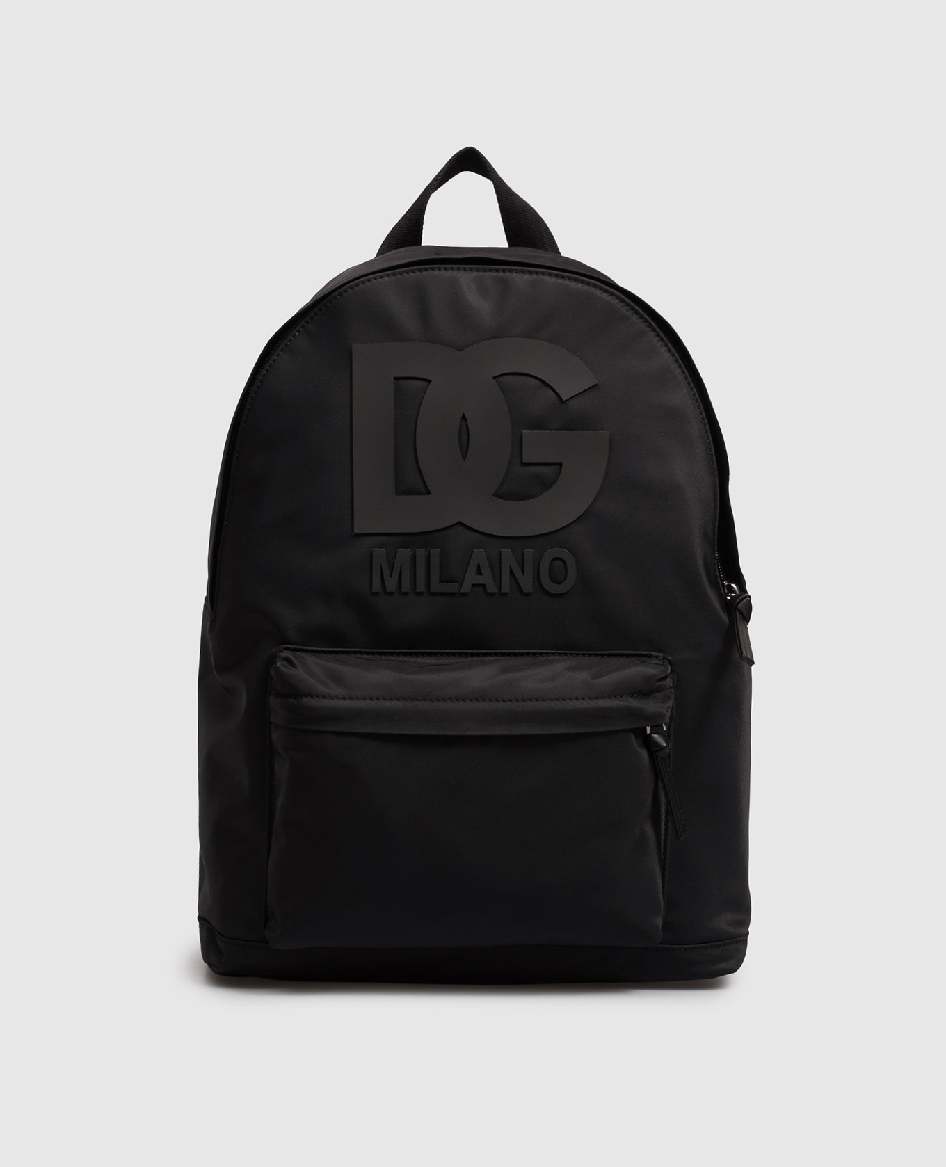 Children's black backpack with textured monogram