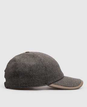 Stefano Ricci Gray cashmere checkered cap MCV63NV09EC171HA