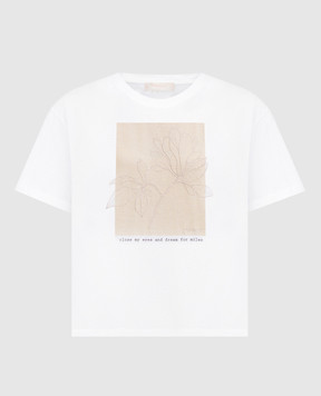 Twinset White T-shirt with branded embroidery 261TE2090