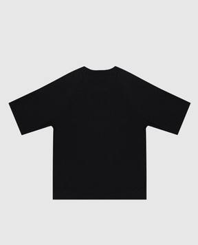 C.P. Company Children's black T-shirt with logo patch CMM00RLAA1748