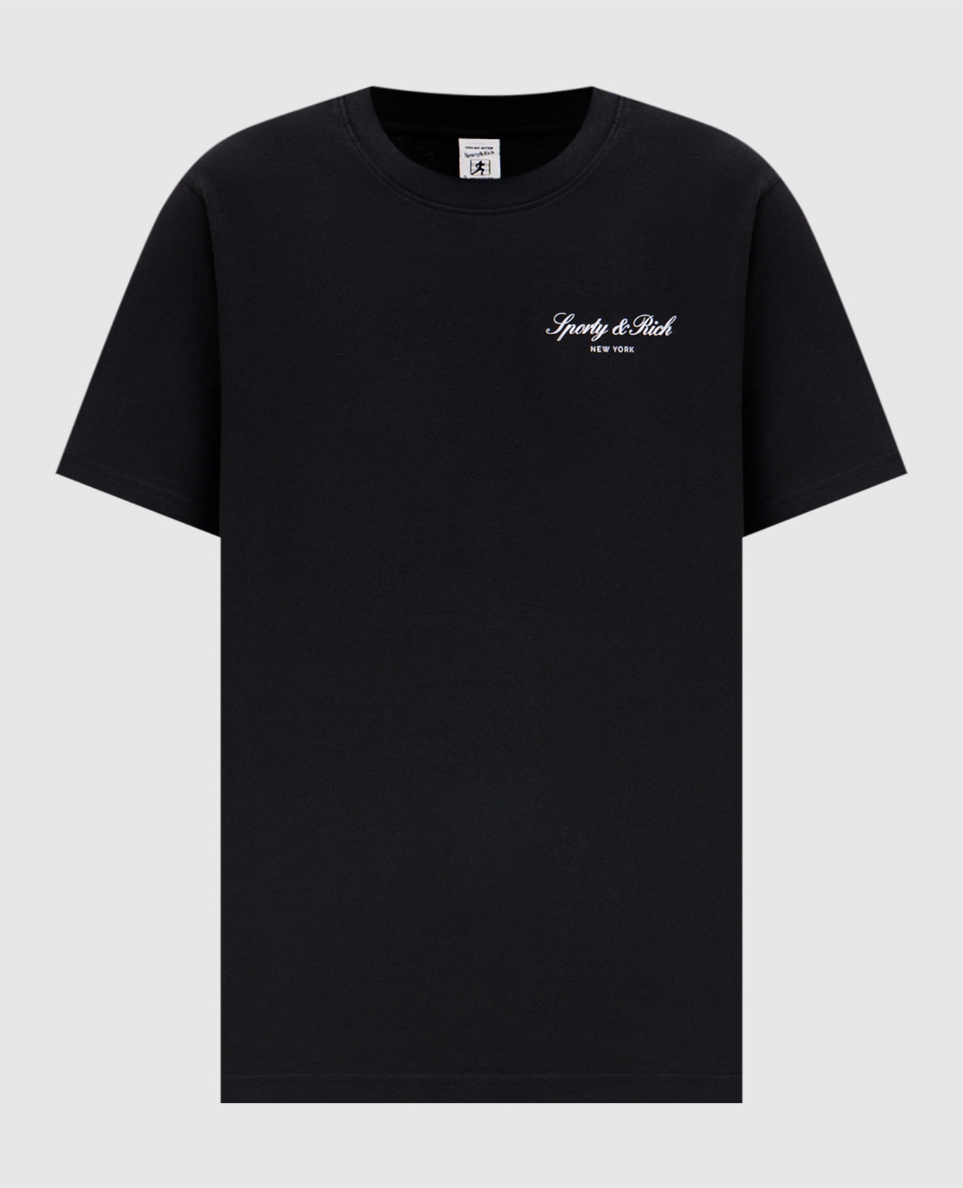 Black straight-cut T-shirt with NY logo print Sporty & Rich