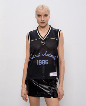 SSHEENA Black Triceratrop top with emblem patch 26SSTRICERATROPTS26008