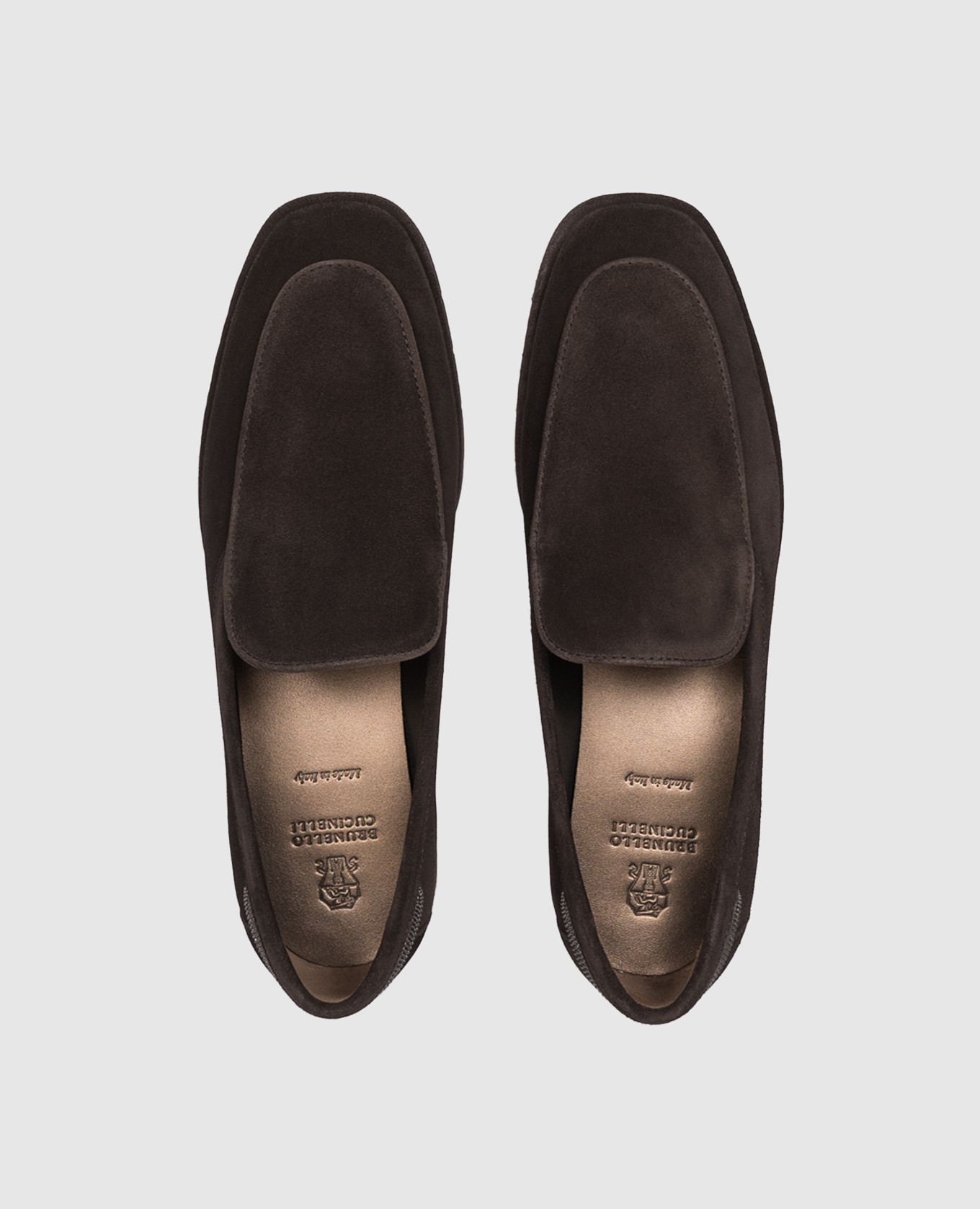 

Dark brown suede loafers with monil chain Brunello Cucinelli