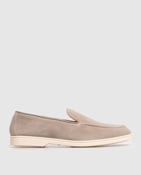 Doucal's Grey suede loafers with logo DD8893JOANUY229