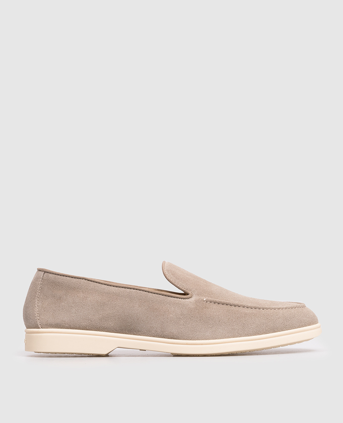 

Grey suede loafers with logo Doucal's