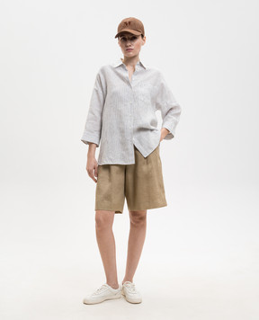 Max Mara Weekend PANETTO white striped linen shirt WKDPANETTO