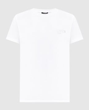 Balmain White T-shirt with logo print FH1EF000GD84