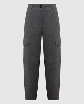 Peserico Gray cargo pants with wool P0494301948