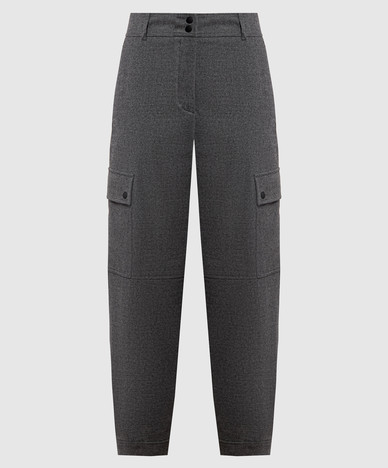 Gray cargo pants with wool