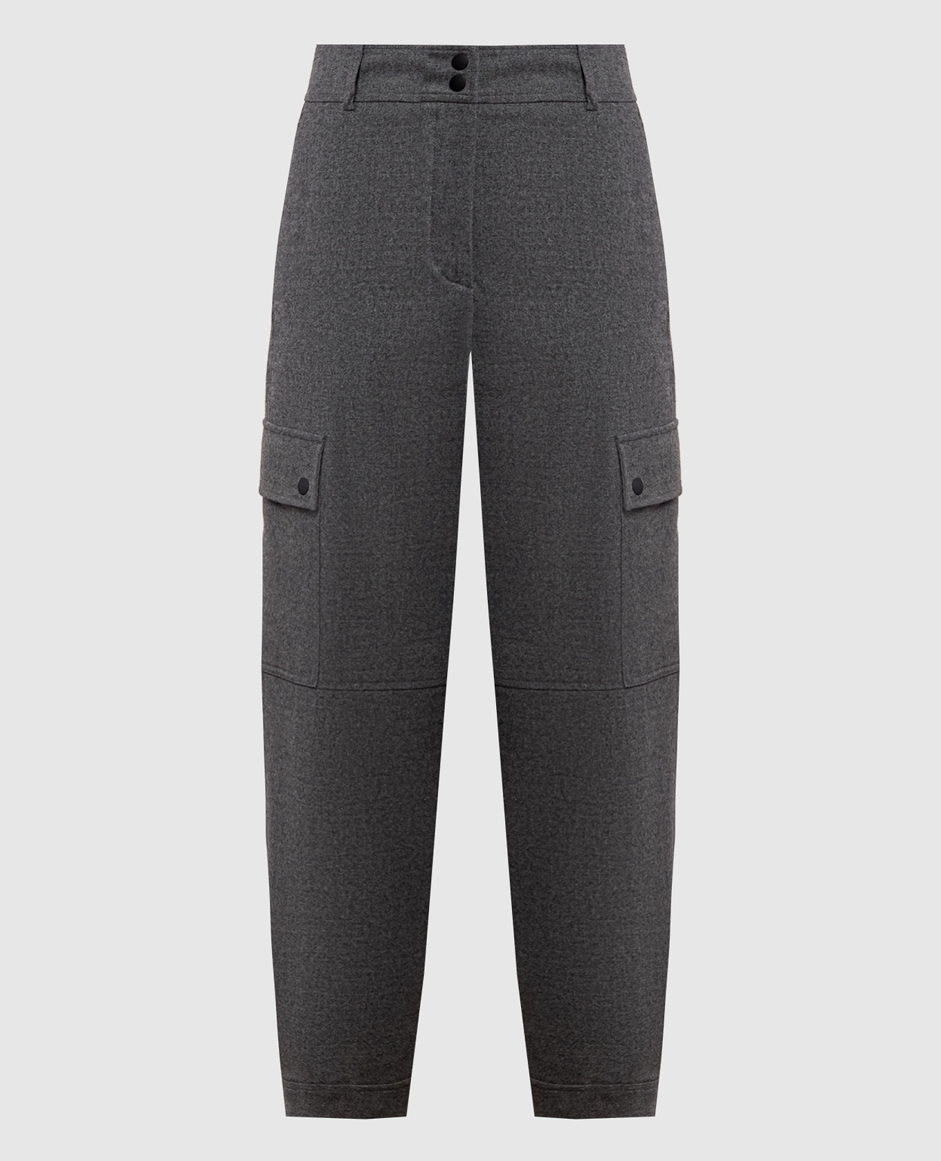 Gray cargo pants with wool