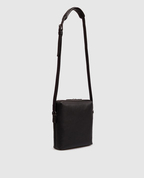 Stefano Ricci Black leather bag with metal eagle head emblem ND156GTUVD