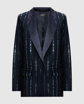 Peserico Blue jacket with sequins E01616DA3708