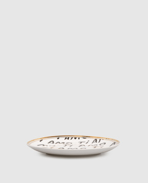 Bitossi Home White porcelain bread plate I Love You FTB00269