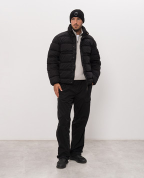 C.P. Company Black down jacket with logo patch MOW012A005904G
