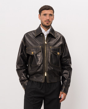 Versace Black leather jacket 10257781A18381