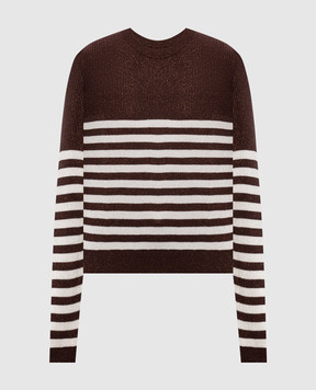 Brunello Cucinelli Brown striped jumper with lurex MAZ230100P