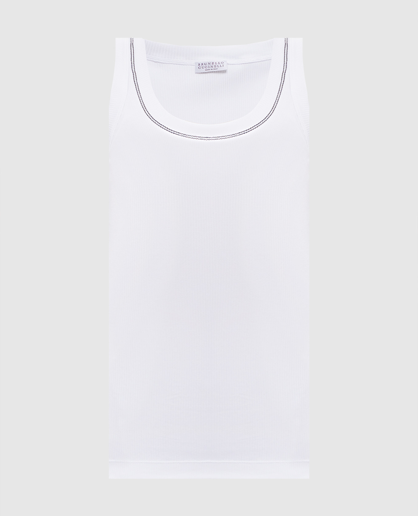 White ribbed top