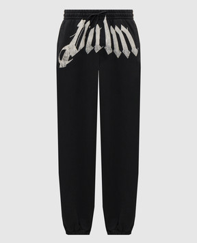 Palm Angels Black sweatpants with logo print PAMCH005FL001m