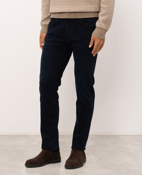 Cashmere&Whiskey Dark blue jeans with logo patch PT02CW61B181
