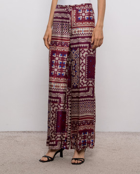 Momoni Cocos Bis burgundy silk pants MOPA05301MO