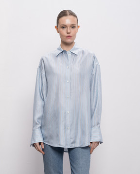 Toteme Blue striped silk blouse 261WRT0700FB0553