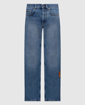 Off-White Blue jeans with a worn effect 2YA069S26DEN002