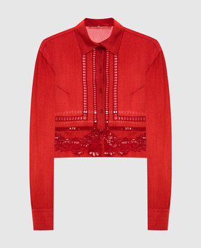 Ermanno Scervino Red blouse with lace D482K338APEMY