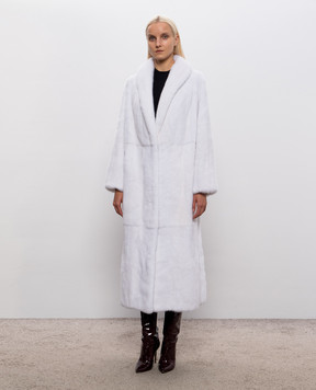 Vincenzo Loffredo Ivory long mink fur coat VIS022AN26B